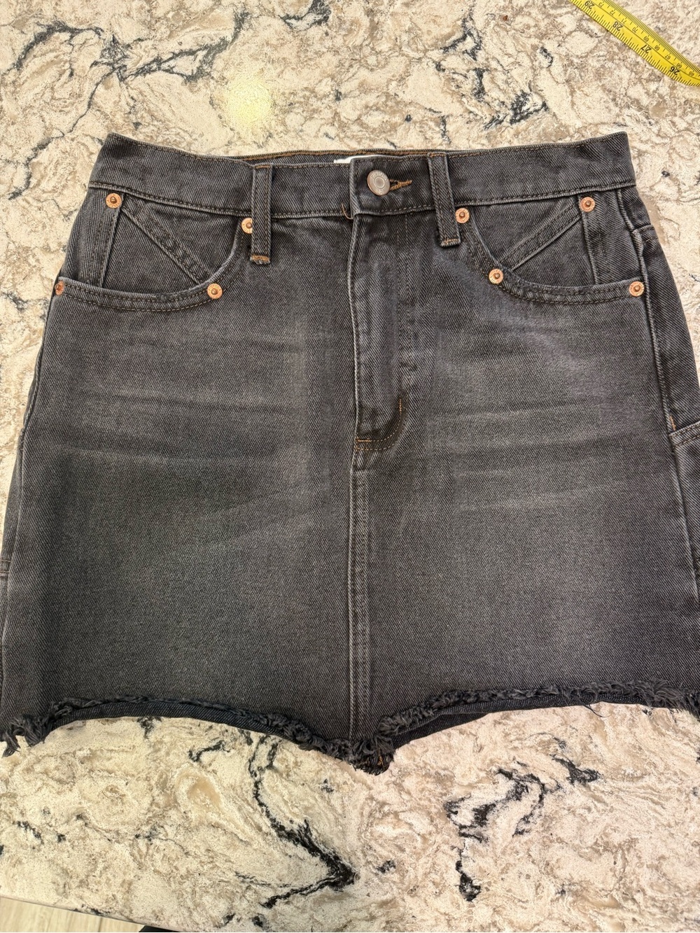 Pistola High-rise Sz 27 Faded Black Mini Skirt
